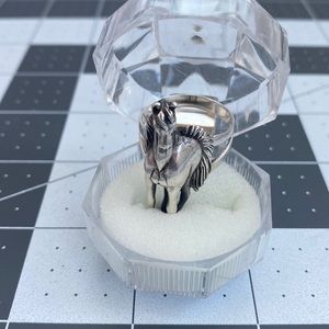 Vintage 3D Horse Sterling Ring✨